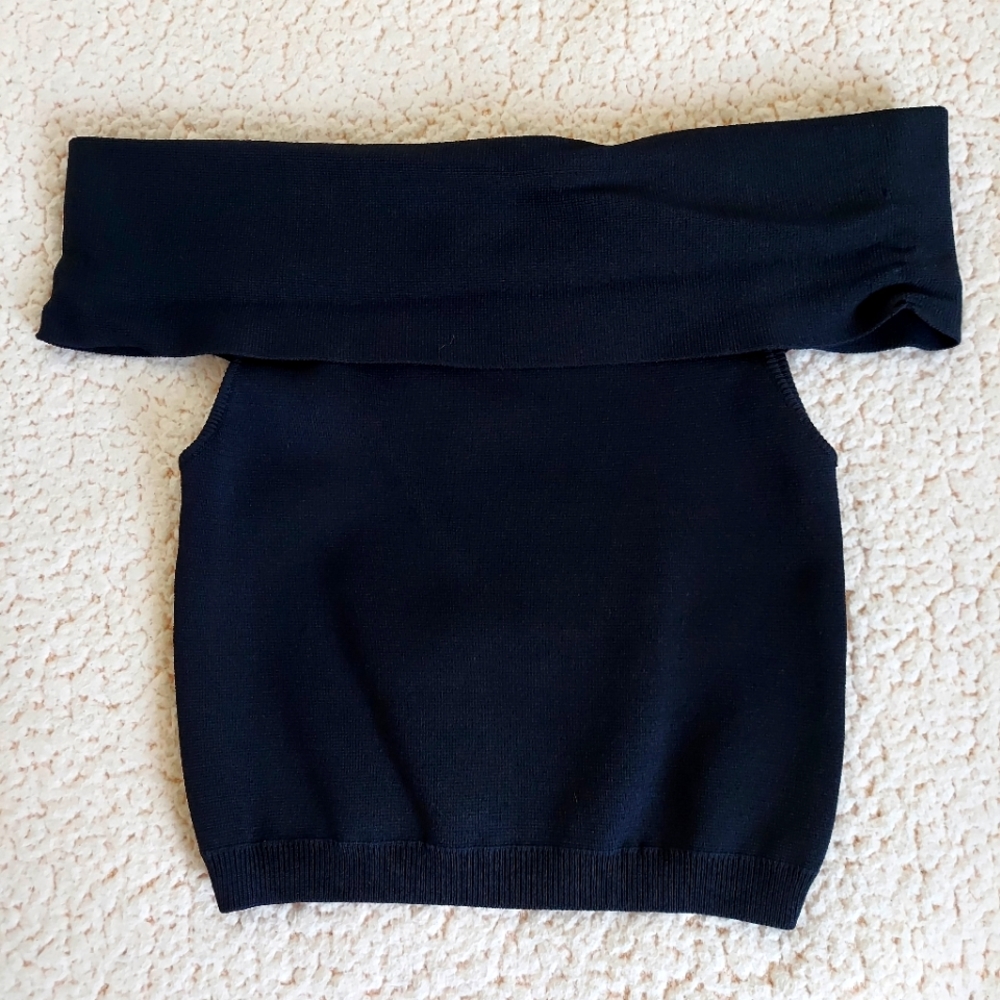 Black off the shoulder top